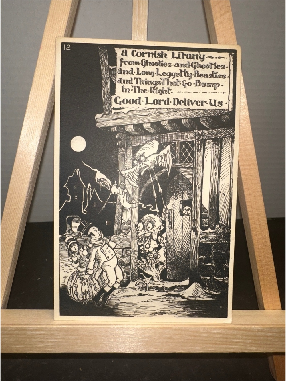 Vintage 1920s A Cornish Litany Ghoulies Ghosties Postcard England